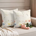 thumbnail image 2 of Watercolor Wildflowers Outdoor Waterproof Pillow Covers, Farmhouse Country Botanical Flowers Decorative Square Throw Pillowcase Sofa Cushion Sham for Patio/Couch/Chair, 26"x26" 2 Pack, 2 of 8