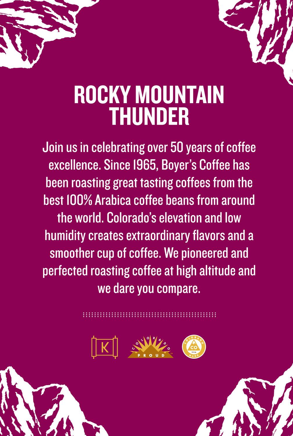 Rocky Mountain Thunder Single Serve Coffee Cups, 18 Ct