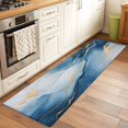 thumbnail image 3 of Blue Yellow Marble Kitchen Runner Rug 2x6 Washable Runners for Hallway Non Slip Modern Abstract Art Ink Painting Large Area Rug Indoor Floor Carpet for Bathroom Laundry Entryway Bedroom Living Room, 3 of 8