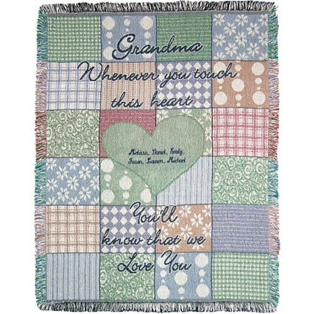 Personalized Grandma's Touch 46" x 60" Throw, Green