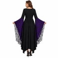 thumbnail image 3 of Witch Costume Women Halloween Costumes 2026 Bat Sleeve Dress Vampire Renaissance Medieval Adult Gothic Dresses Deep Red 3XL, 3 of 6