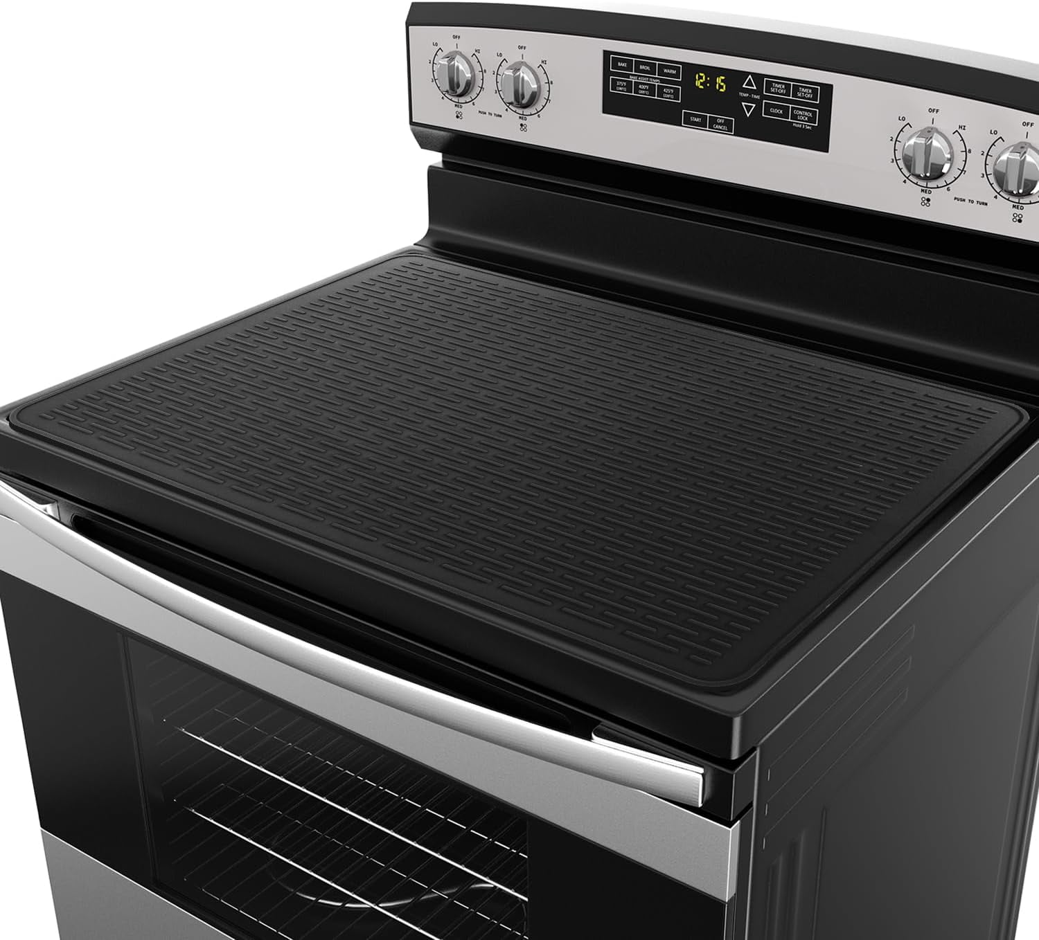 Neighborly Nook Stove Top Cover for Electric Stove - Silicone Stove Mat for Glass Top, Glass Cooktop Protector, XL Dish Drying Mats For Kitchen,Oven Covers for Electric Stove (Black,36 x 21)
