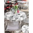 thumbnail image 5 of Outdoor Tablecloth with Umbrella Hole for Patio/Picnic/Party/Camping, Grey Flowers Waterproof Table Cloth Round Cover Washable, Spring Watercolor Botanical Floral Leaf Plant (Dia 60"), 5 of 9