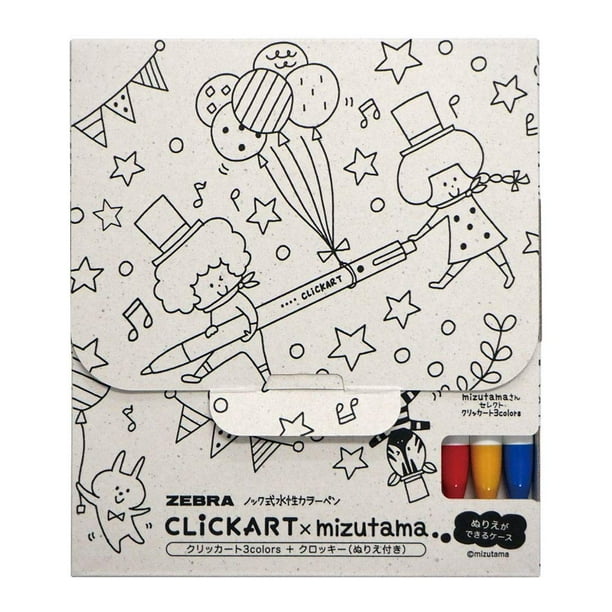 Bolígrafos a base de agua Zebra Pen WYSS22-3C-CR-B Clickart, paquete de 3