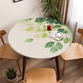 thumbnail image 5 of Ombre Plant Elastic Fitted Round Table Cover Green Yellow Leaves Waterproof Outdoor Tablecloth for Holiday Party, Picnic, Patio & Dining Fits Tables Up to 36"-44", 5 of 8