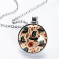 thumbnail image 2 of Thanksgiving Hat Women's Circular Glass Pendant Necklace - Elegant Jewelry for Women, 2 of 5