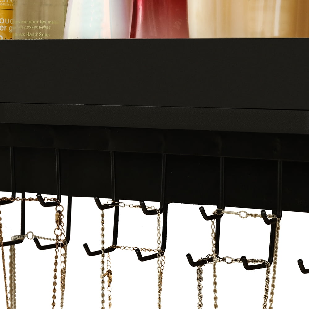Kepooman Jewelry Organizer, Wall Mounted Rotating Jewelry Holder Hanging Storage Display With 25 Hooks for Necklaces Bracelet Earring Ring, Black Kepooman Jewelry Organizer, Wall Mounted Rotating Jewelry Holder Hanging Storage Display With 25 Hooks for Necklaces Bracelet Earring Ring, Black