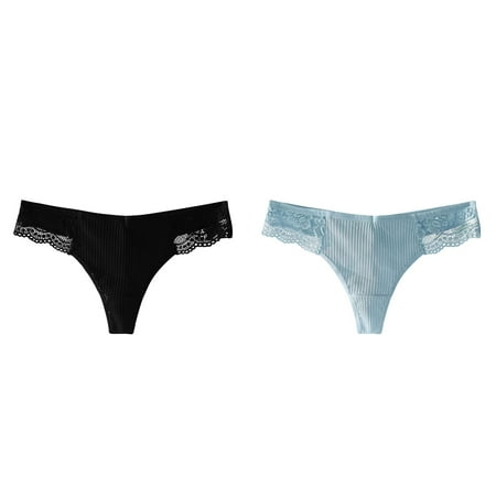 (2-Pack) Kcodviy Women Panties Sports Lace Bikini Underwear for Women Thong Breathable Panties Plus Size Panties Lace Cotton Briefs Women Bulk Panties Women S Panties Plus Size