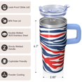 thumbnail image 3 of Insulated 20oz Geometric Texture Tumbler with Handle, Stainless Steel Double Wall Travel Coffee Mug Leak Proof Straw, 3 of 5