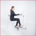 thumbnail image 3 of Desks, Compact Adjustable Standing Desk for Small Spaces | White | Metal & Wood, 3 of 7