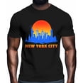 thumbnail image 2 of Camisetas informales de manga corta con silueta de la ciudad de Nueva York para hombre, camisetas gráficas, 2 of 8