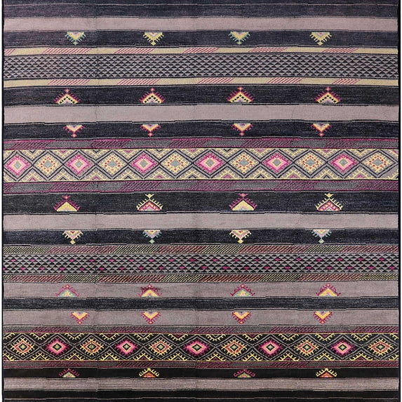Ahgly Company Indoor Square Mid-Century Modern Pink Solid Area Rugs, 8' Square