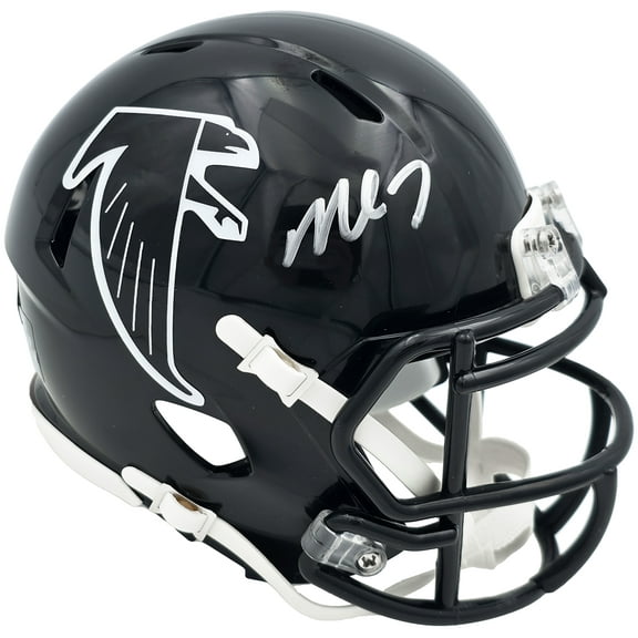 Michael Vick Autographed Atlanta Falcons 1990-02 Throwback Black Speed Mini Helmet Beckett BAS Witness 243635