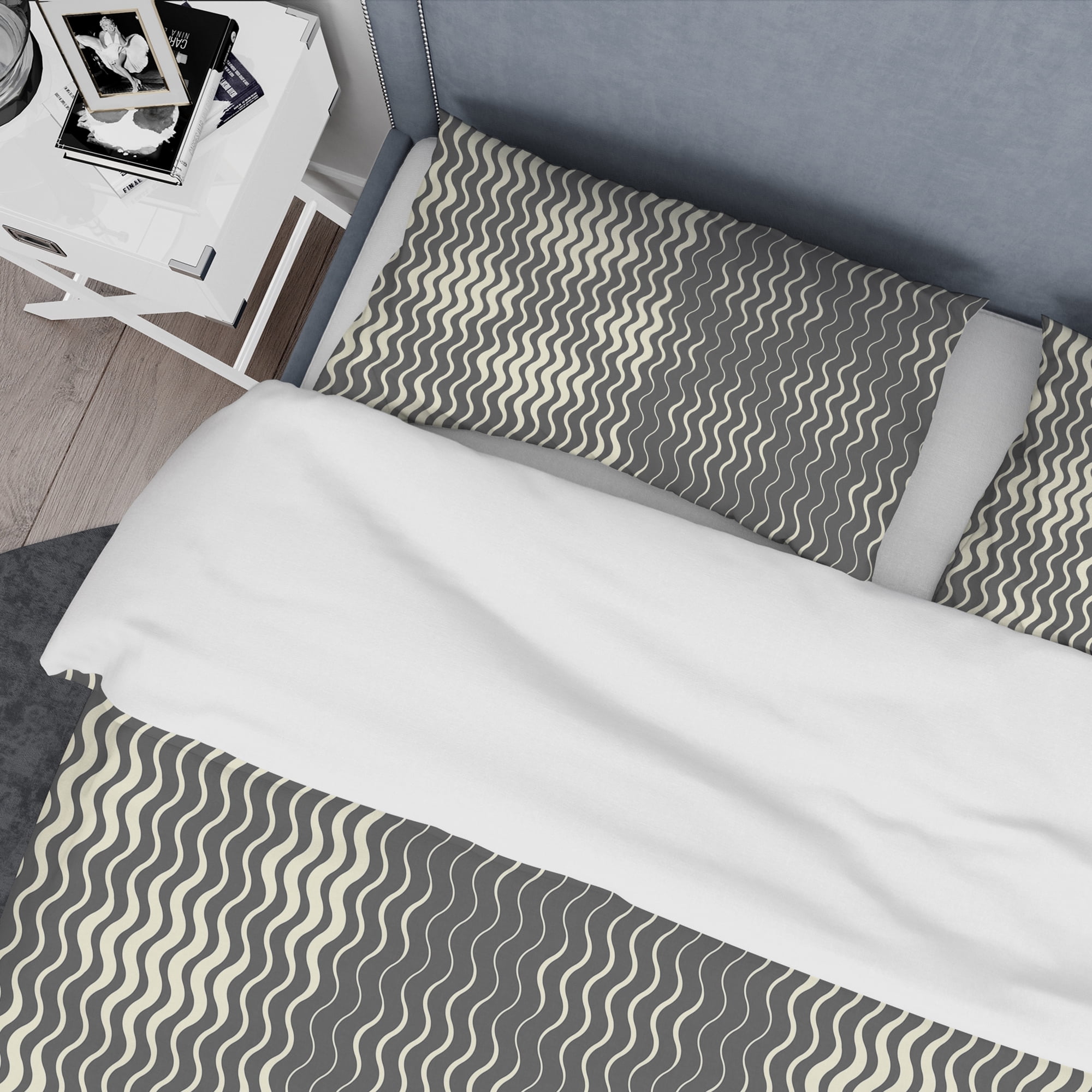 Designart 'Retro Geometrical Abstract Minimal Pattern V' Mid-Century Modern Duvet Cover Set