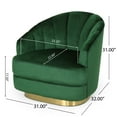 thumbnail image 5 of Noble House Tomilson Velvet Channel Stitch Club Chair, Green, 5 of 7