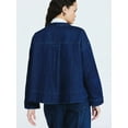 thumbnail image 3 of Scoop Women's and Women's Plus Cropped Oversized Button-Down Shirt, Sizes XS-4X, 3 of 5