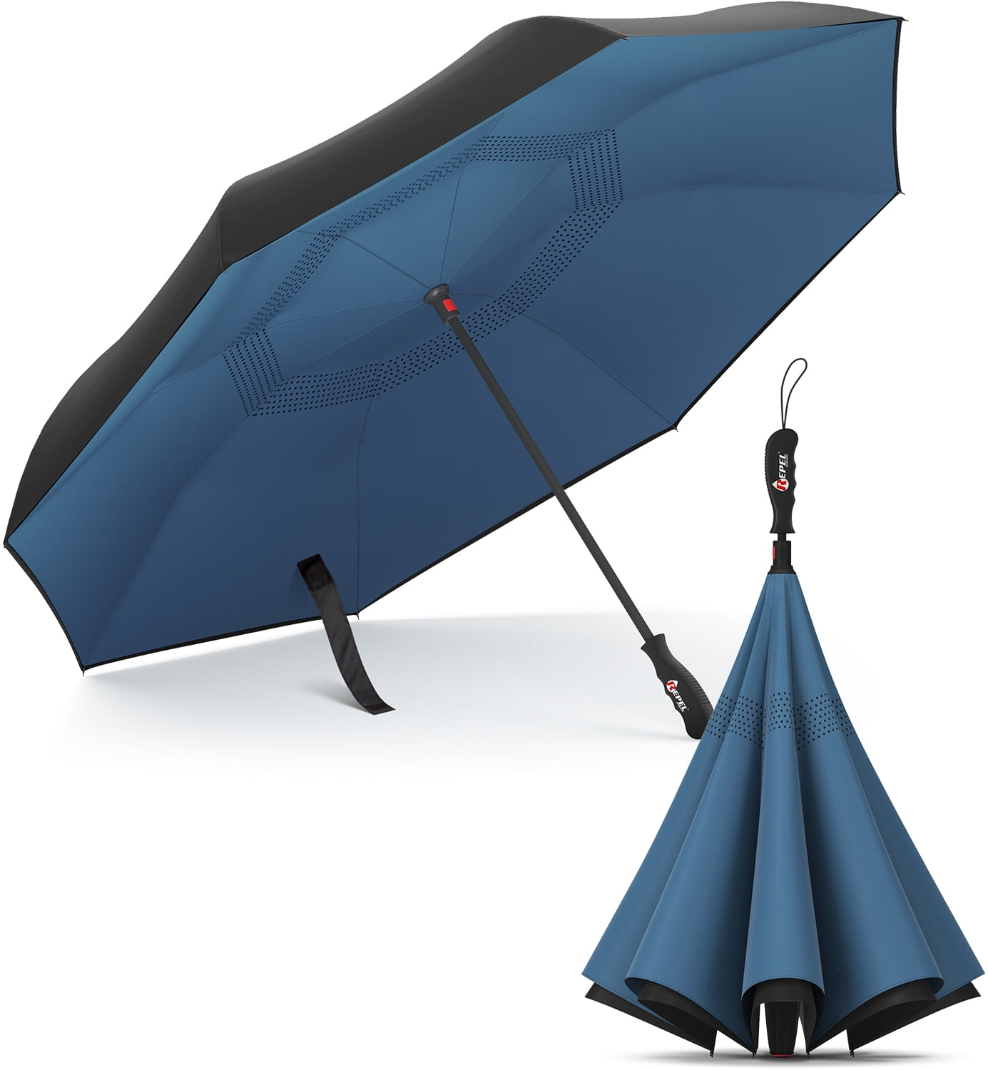 Blue Compact Folding Automatic w/ Gift Box NEW BODYGUARD Teflon Travel Umbrella