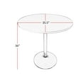 thumbnail image 5 of Benjara Mari 36 Inch Counter Height Table, White Round Top and Stainless Steel Base, 5 of 5