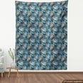 thumbnail image 4 of Ambesonne Leaf Print Fabric by the Yard Upholstery, Abstract Tropical Grunge, 1 Yard, Dark Grey and Sky Blue, 4 of 5