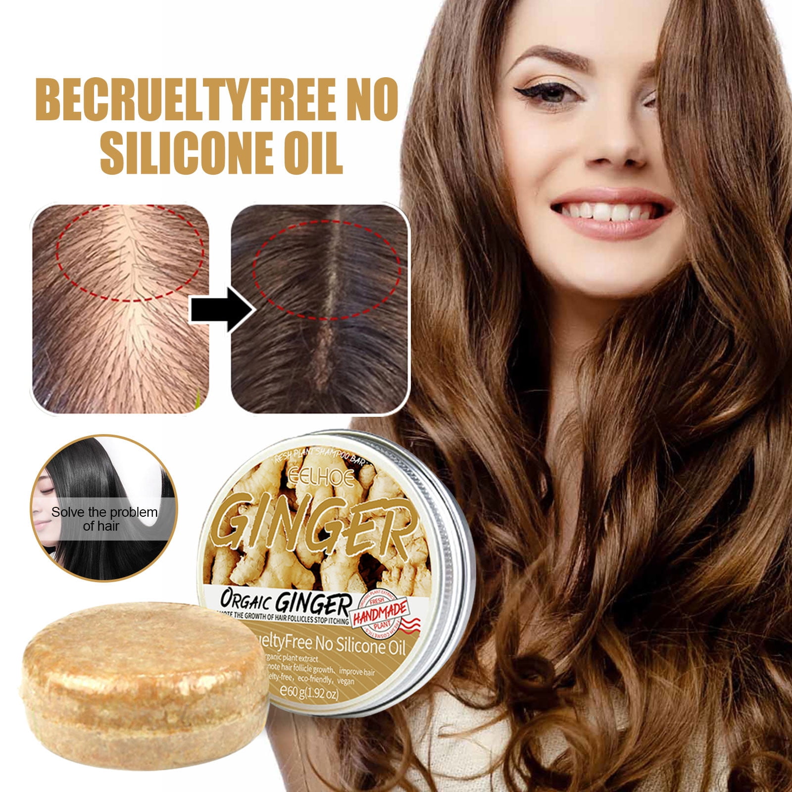 Podplug Hair Regrowth Shampoo Bar, Prevent Hair Loss Shampoo Soap