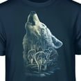 thumbnail image 3 of Teelocity Men's Howling Wolf with Forest Wolf Pack Navy Relaxed Fit Short Sleeve Graphic T-Shirt, 3 of 3
