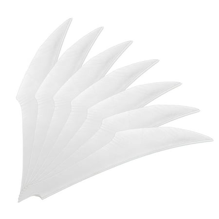 4 Inch Arrow Vanes 20 Pack Turkey Feather Fletching Archery Fletch Right/Left Wing for Hunting Target Shooting White