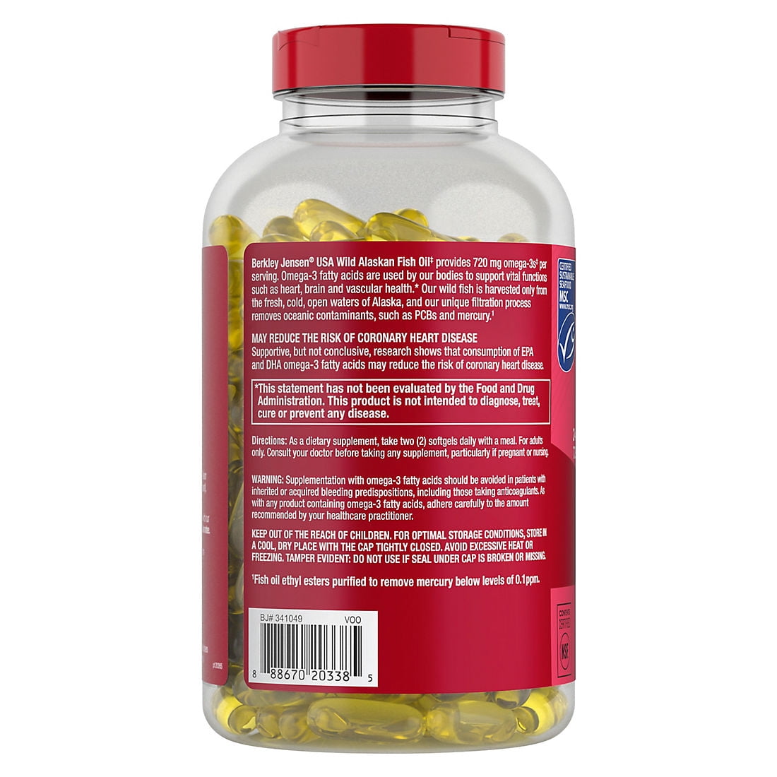 Berkley Jensen 2400mg Fish Oil Softgels, 240 ct.