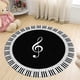 thumbnail image 4 of Alfombra redonda con estampado de teclas de piano en blanco y negro con notas musicales BuyWeek decoración del hogar, 4 of 7