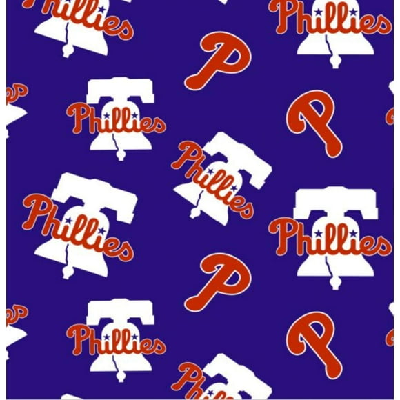 Philadelphia Phillies MLB New Blue Logo Design 58-60 inches Wide 100% Cotton Fabric Sold by Yard