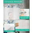 thumbnail image 4 of No Hook Shower Curtain with Snap-in Liner, Hydrangeas Flower Waterproof Fabric Bathroom Curtains, Blue White Floral Country Oil Painting Bath Curtains & Mesh Top Window 60"x72", 4 of 6