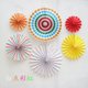 thumbnail image 1 of Nvzi 6 piezas de abanicos de papel colgantes con diseño floral de verano,fondo floral de papel para fiestas de té, cumpleaños, baby shower, bodas, paquete de puntos blancos, 1 of 4