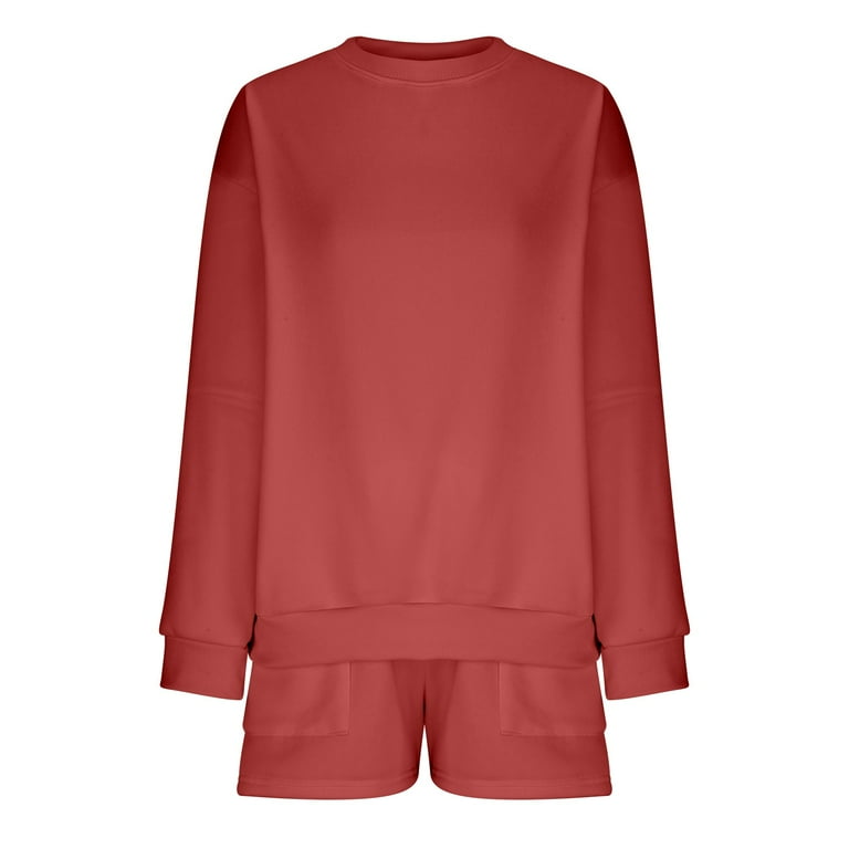 LLYwey Oversized Sweatshirt and Shorts Set Women 2 Piece