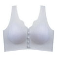 thumbnail image 2 of Stylish SMihono Seamless Front Closure Mastectomy Bra Comfy Bra Pocket Breast Prosthesis Breast Forms Bralette Daily Bra Light Blue L, 2 of 5