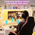 thumbnail image 6 of White Gaming Desk 65.7'' with LED Lights, Hutch and Storage Shelves, Computer Desk with Monitor Stand, Large PC Gamer Desk Workstation, Ergonomic Gaming Table for Bedroom, Living Room, 6 of 8