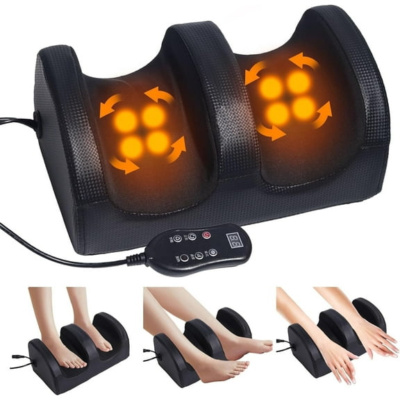 GUQDZOF Shiatsu Foot Massager, Foot Spa with Heat for Comfort and Relief, Gift for Mom & Dad, Wired Remote, Black