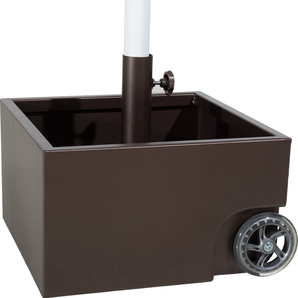 Abba Patio 30lb Stainless Steel Square Umbrella Planter Base With Wheels