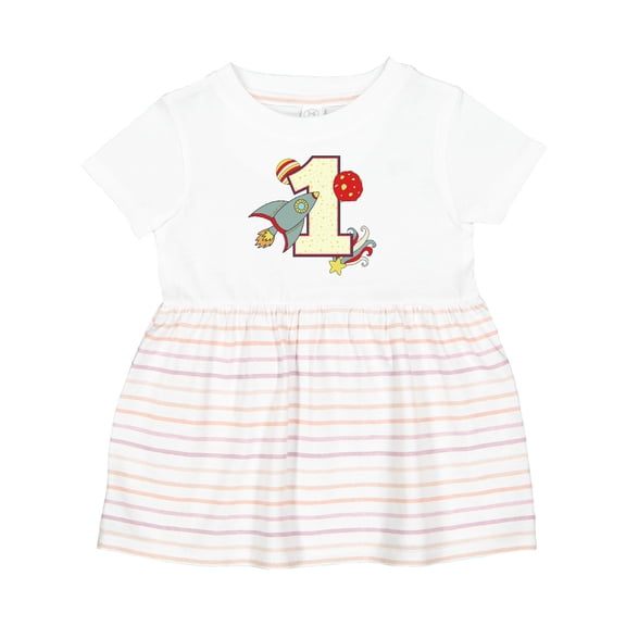 Inktastic 1st Birthday Outer Space Theme Girls Baby Dress