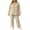 Khaki, variant on Taqqpue Plus Size Women Ribbed Pajama Sets 2 Piece Pjs Lapel Button Long Sleeve Top with Long Pants Knit Fabric Sleepwear Soft Loungewear Curvy Ladies Home Wear Casual Nightwear