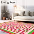 thumbnail image 2 of ODIKA 5x7 Machine Washable Non-Slip Area Rug, Interactive Alphabet Garden Maze with Nature Motifs and Numbered Trails Ultra Soft Rug, None, 693052, 2 of 7