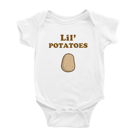 

Cute Baby Jumpsuit Lil potatoes Vegetable Funny Boy & Gril Baby Clothes (White 18-24 Months)