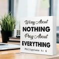 thumbnail image 4 of Zomyto 5x5 In Worry About Nothing Pray About Everything Wooden Box Sign, 4 of 7