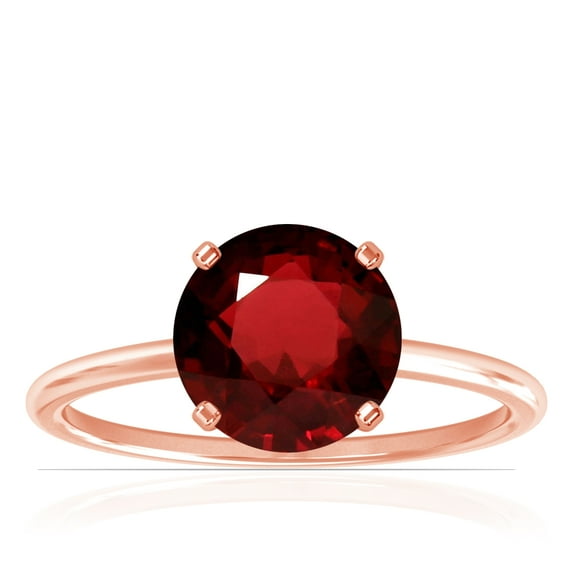 GemsNY July Birthstone - Dainty Round Four Prong Ruby Solitaire Ring (Grade - AAA | 1.55cts.)