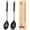 BLACK, variant on Bundlepro Pack of 2 Silicone Cooking Spoons,Non-Stick Basting Slot and Solid Kitchen Utensils,Black