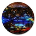 thumbnail image 1 of Designart 'Collage de Tigres Colorés' Horloge Murale Moderne, 1 of 2