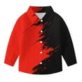 thumbnail image 7 of Lenpel Children's Dress Shirts Girls Boys Long Sleeve Color Block Button down Collared Blouses Kids Casual Tops(Red,3-4 Years), 7 of 7