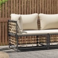 thumbnail image 1 of vidaXL Garden Corner Sofa with Beige Cushions Poly Rattan, 1 of 1