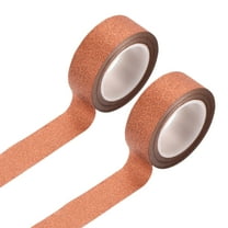 Uxcell 2 Rolls Glitters Washi Tape 0.6 Inch x 11 Yards Decorative Tape, Orange