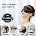 thumbnail image 2 of 2-Pack Eye Mask For Sleeping, Sleep Mask, Blindfold - Silk Sleeping Masks With Adjustable Strap, 100% Block Out Light, No Head Pressure, Premium Eye Shade Cover For Travel, Nap, Night, 2 of 9