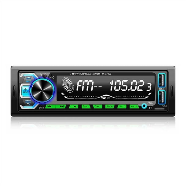Radio de Coche 1 DIN con 2 Puertos USB, Reproductor MP3 Digital Universal con Bluetooth, Carga Rápida y Radio FM Auxiliar.