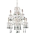 thumbnail image 1 of 9 Light Chandelier In Antique White And Lime Crystal, 1 of 2